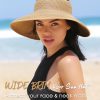 Wide Brim Straw Sun Hat with Ponytail Hole