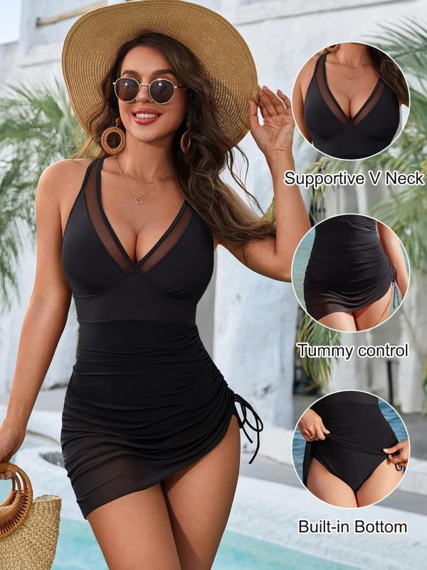 71rddf8f5iL._AC_SL1500_ Mesh One Piece Swim Dress Tummy Control