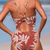 Women's Deep V One Piece Swimsuit