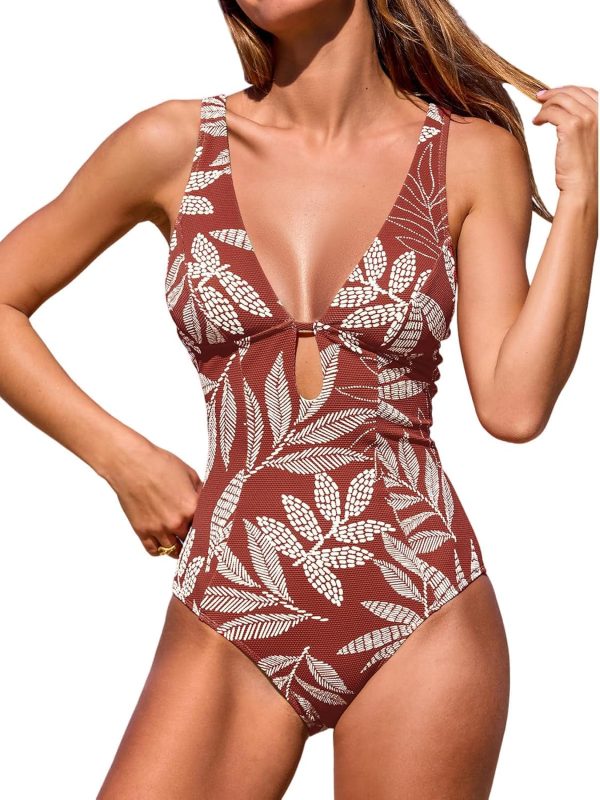 Women's Deep V One Piece Swimsuit