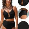 81MXN0WYmAL._AC_SL1500_ High Waisted 2 Piece Bikini Set, Adjustable Swimwear