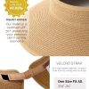 Wide Brim Straw Sun Hat with Ponytail Hole